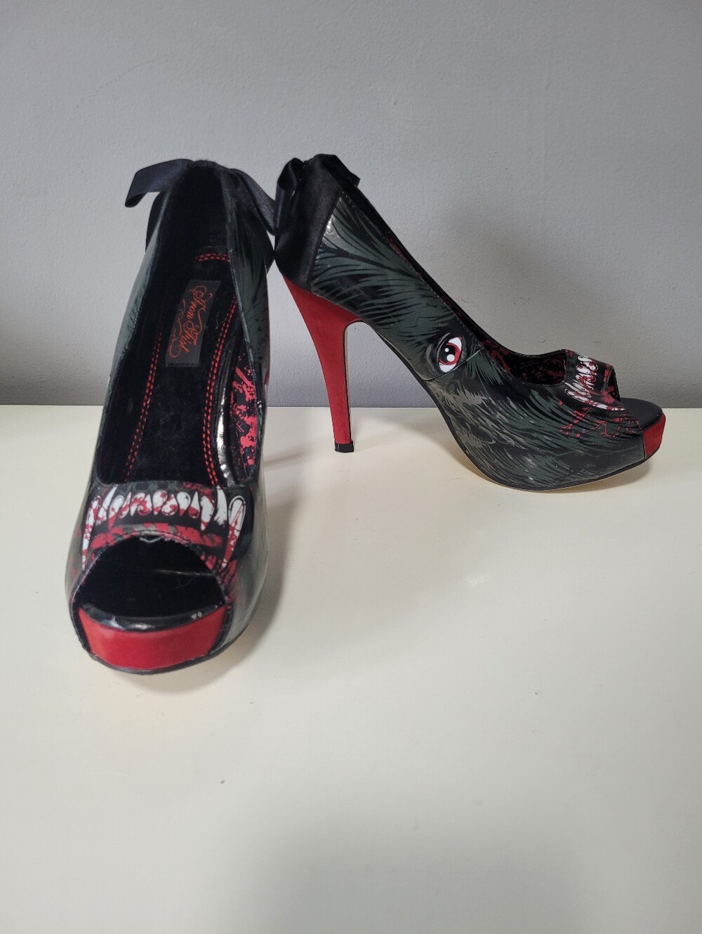 Iron Fist Wolfbeater Platform Peep Toe Heels, Size 9